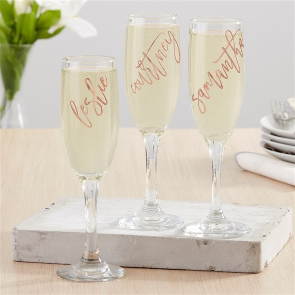 Engraved Barware Champagne Flute Glass