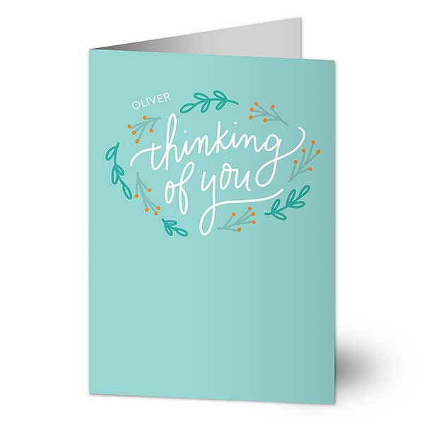 Floral Thinking of You Personalized Greeting Cards - 25090