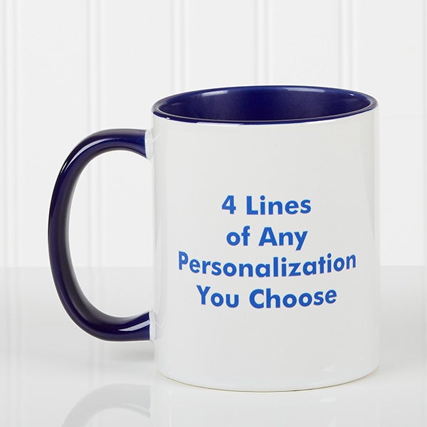 Personalized Ceramic Coffee Mugs - Printed With Your Message - 2514