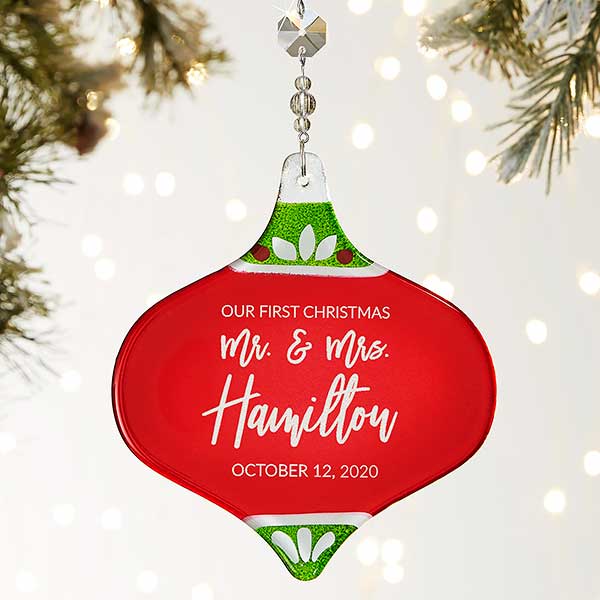 personalized first christmas married ornament
