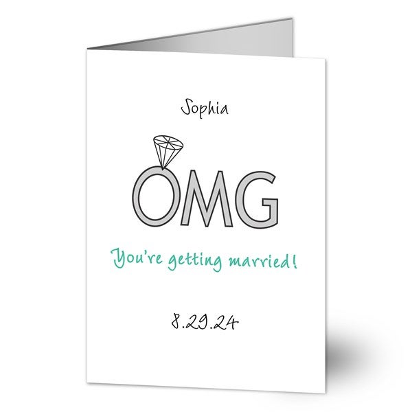 OMG You're Getting Married! Personalized Wedding Greeting Card - 25174