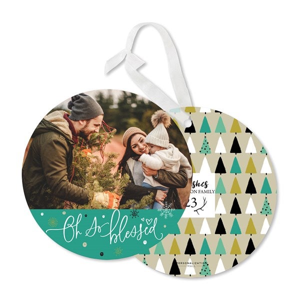 Oh So Blessed Custom Photo Ornament Christmas Cards - 25311