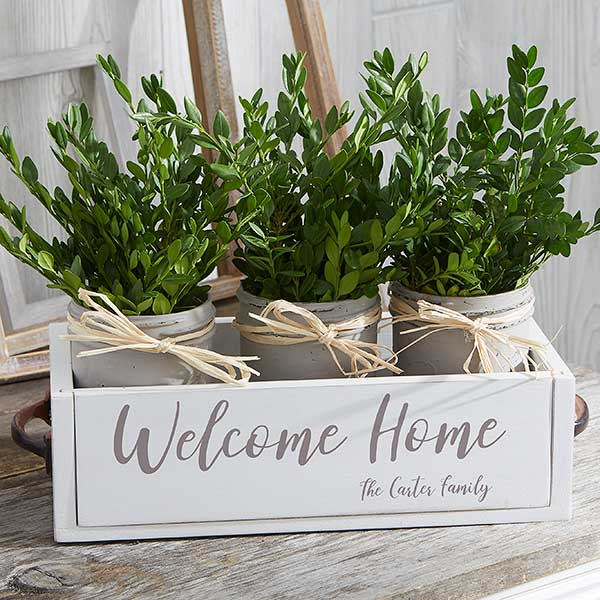 Rustic Home Personalized Decorative Wood Mason Jar Box - 25389