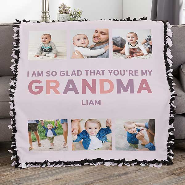 Glad You're Our Mom Personalized 50x60 Fleece Photo Blanket