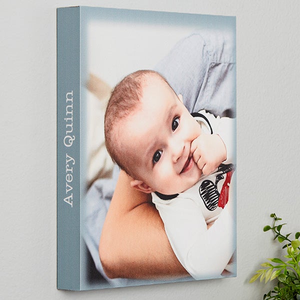 Colored Edge Name Portrait Photo Canvas Tile Boards - 25492