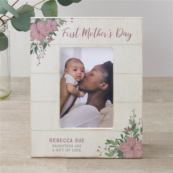 Personalized Shiplap First Mother's Day Picture Frame - 25496