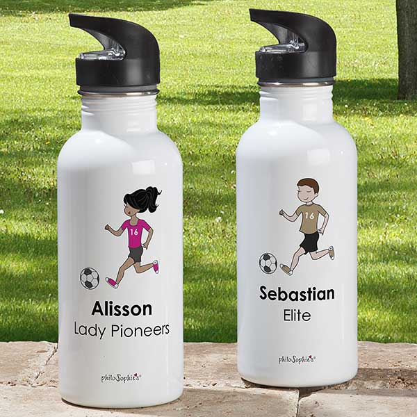 Personalized Soccer Player Water Bottle by philoSophie's - 25552