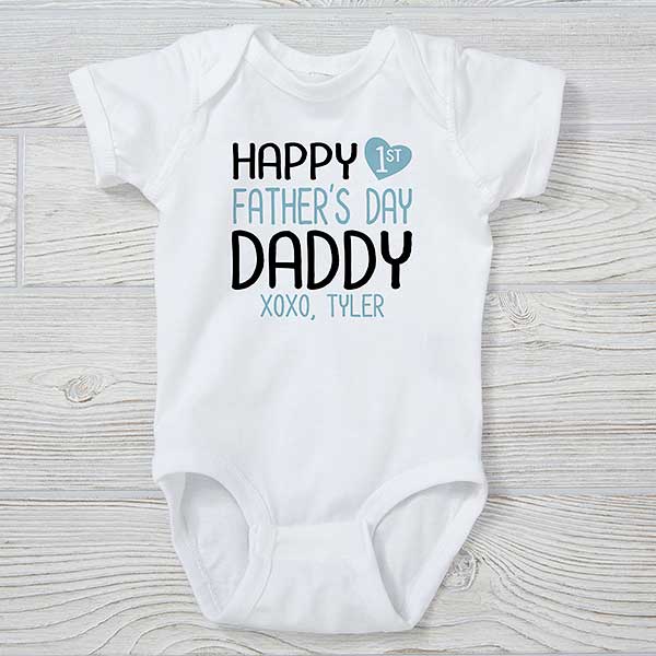 Download Happy First Father S Day Personalized Baby Bodysuit Baby Gifts