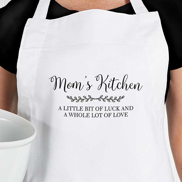Personalized Apron Mom's Kitchen Apron Custom Apron -   Personalized  mother's day gifts, Personalized aprons, Custom aprons