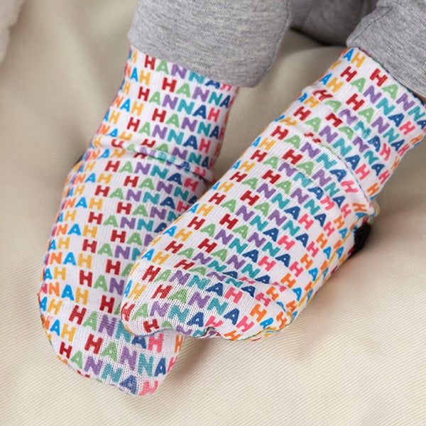 Colorful Name Personalized Toddler Socks For Girls - 25696