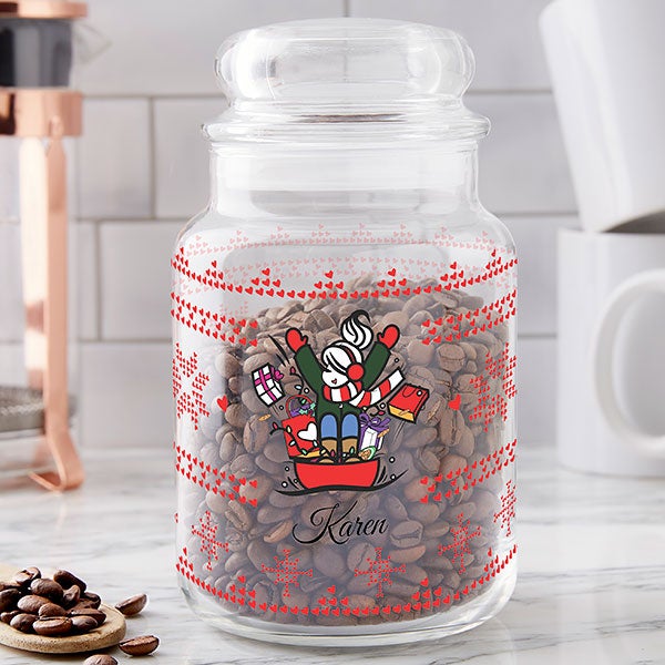 Personalized Holiday Candy Jar - Sleigh Girl by philoSophie's  - 25803