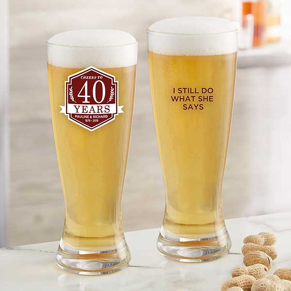 Anniversary Personalized 20oz Pilsner Glass - Anniversary Gifts