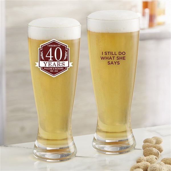 Anniversary Personalized 20oz Pilsner Glass