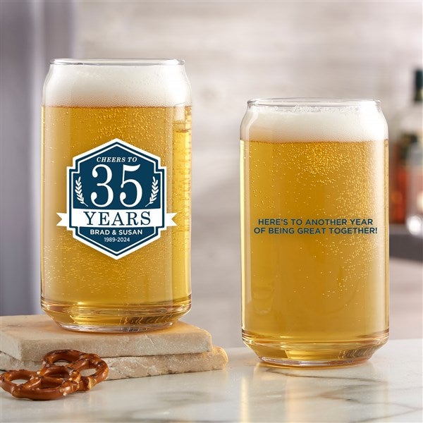 Personalized Anniversary Beer Glasses - 25838