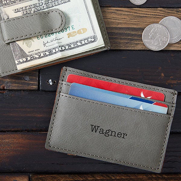 Leather Money Clip Wallet PERSONALIZED Wallet Money Clip -   Leather  wallet mens, Leather money clip wallet, Wallets for women leather