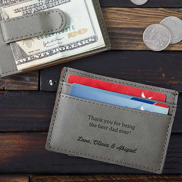Personalized Double Money Clip Credit Card Holder - Executive Gift