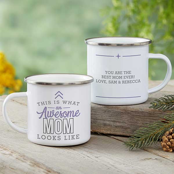 Custom Wedding Enamel Camping Mugs, Personalized Enamel Cups