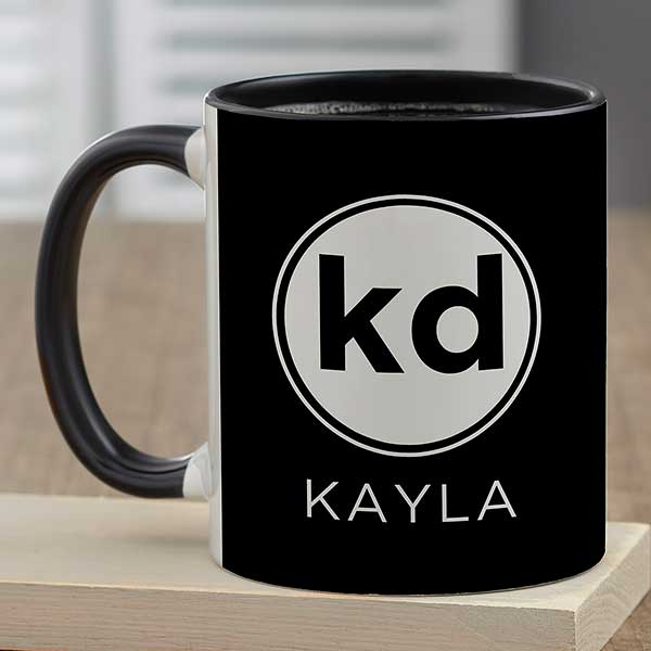 Trendy Script Name Personalized Coffee Mug 11 oz Black