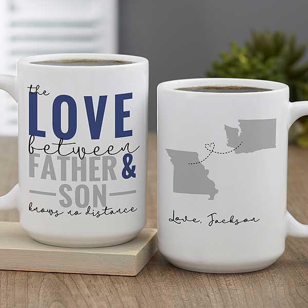 Personalized Dad Coffee Mugs - Love Knows No Distance - 26035