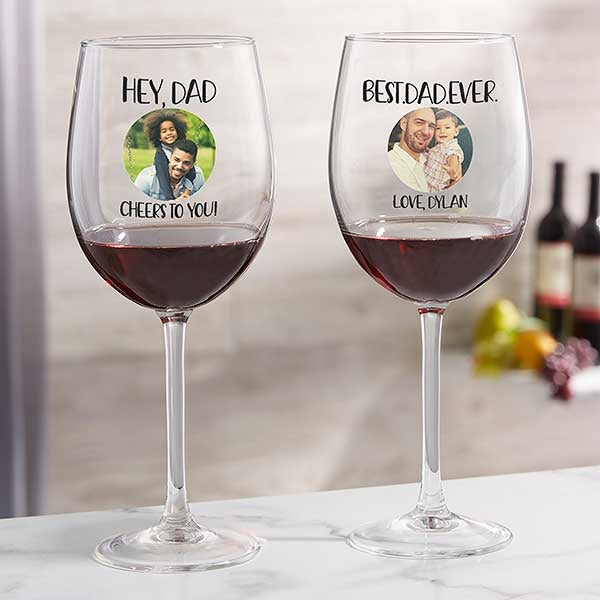 Personalized Photo Wine Glasses - Photo Message For Him - 26102