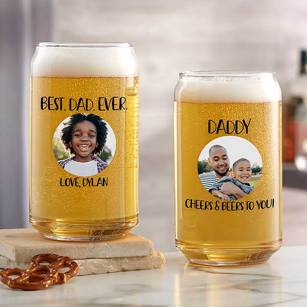 Personalized Photo Beer Glasses - Photo Message For Him - 26103