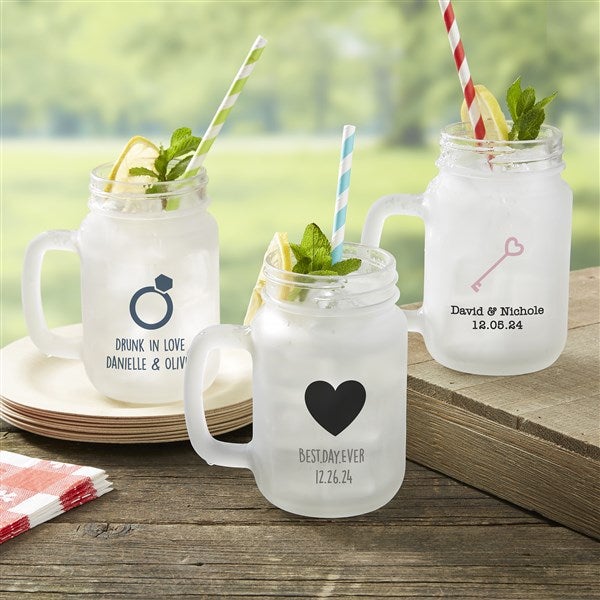 Personalized Wedding Mason Jar Glasses - 26108