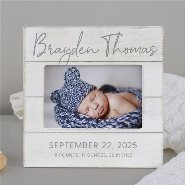 Simple & Sweet Personalized Shiplap Baby Picture Frame - 26226