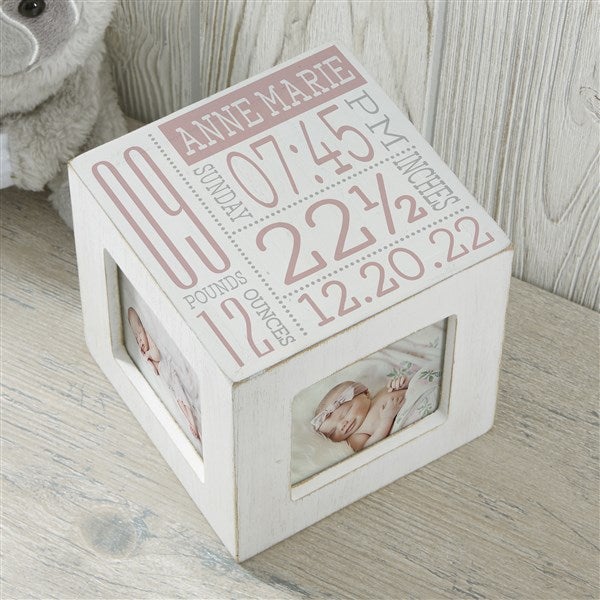 Baby Love Birth Information Personalized Photo Cubes