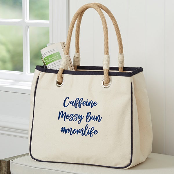 Write Your Own Embroidered Canvas Rope Tote - 26302