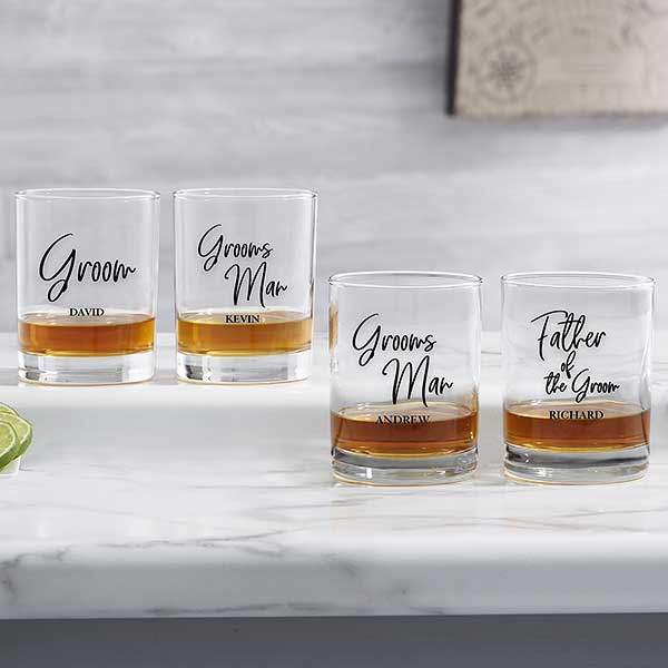Double Old Fashioned Whiskey Glasses, Grooms Gift, Military Gift, The  Crystal Shoppe.