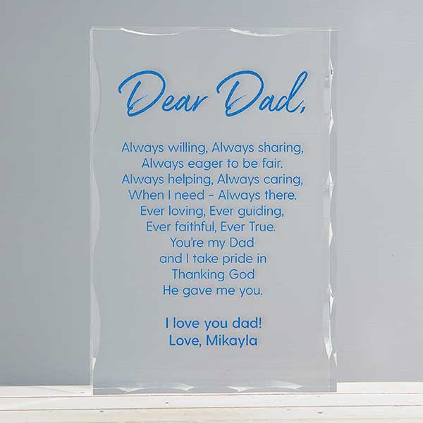 Dear Dad Poem Personalized Keepsake Gift For Dad - 26400
