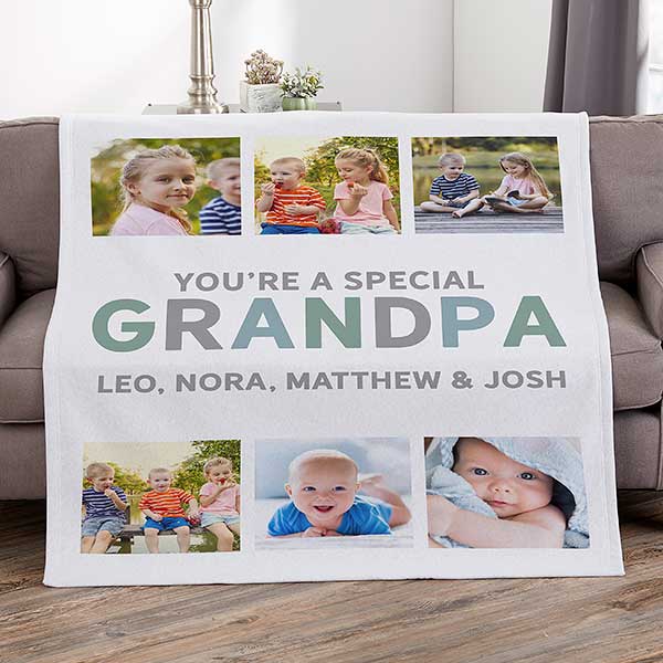 Glad You're Our Dad Personalized Photo Blankets - 26411