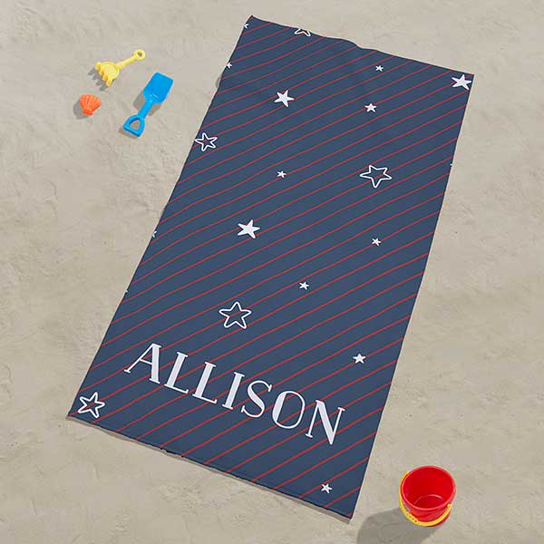 Stars & Stripes Personalized Beach Towels - 26432