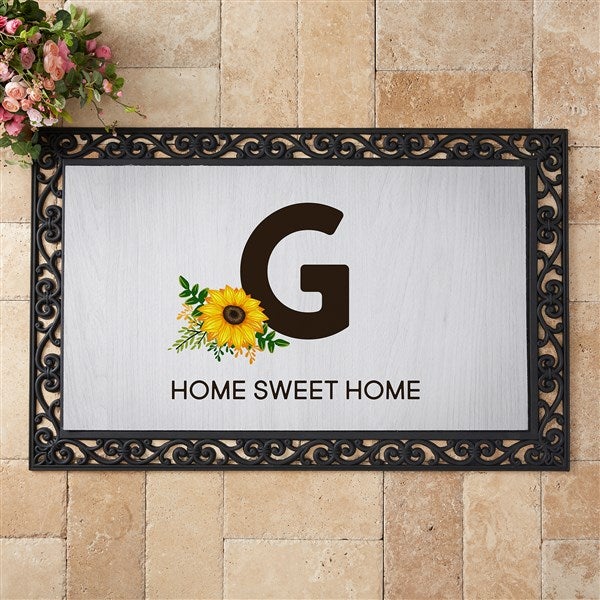 Summertime Sunflowers Personalized Monogram Doormats - 26463