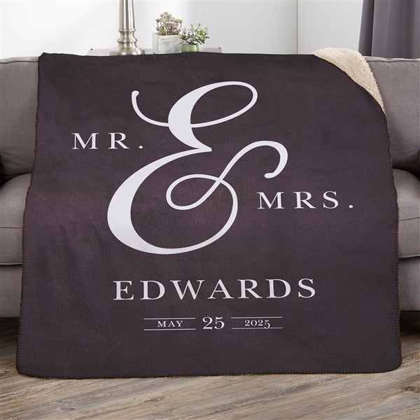 Moody Chic Personalized Wedding Blankets - 26507