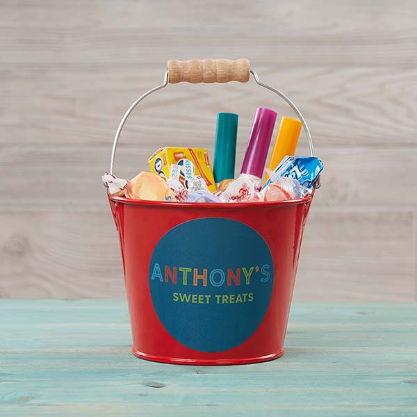 Colorful Name Personalized Metal Bucket for Kids - 26517