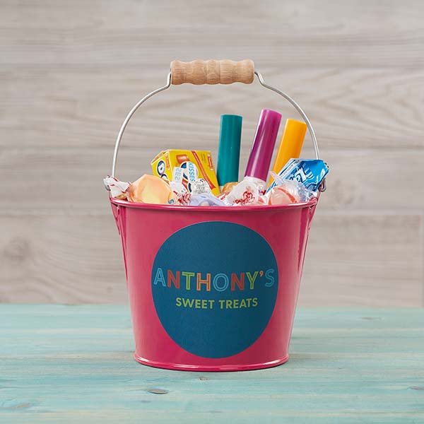 Colorful Name Personalized Metal Bucket for Kids - 26517