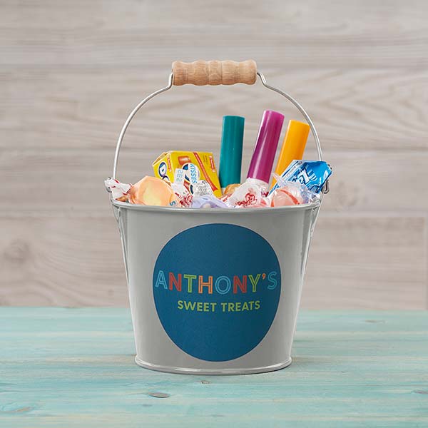 Colorful Name Personalized Metal Bucket for Kids - 26517