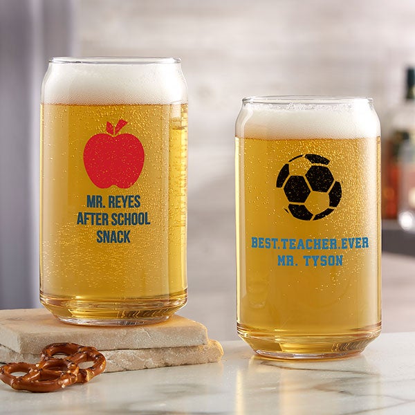 Personalized Teacher Beer Glasses - Choose Your Icon - 26575