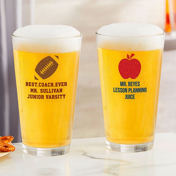 Personalized Teacher Beer Glasses - Choose Your Icon - 26575