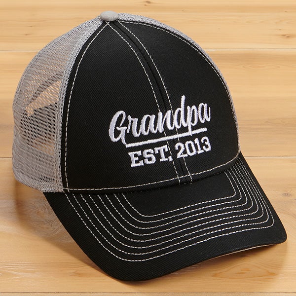 Grandpa Fishing Embroidered Low Cap, Black Khaki / One Size