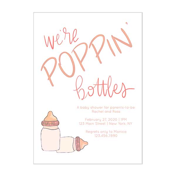 poppin bottles baby shower invite