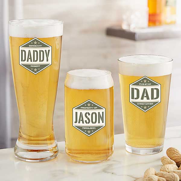 Five-Star Dad Personalized 20oz Pilsner Beer Glass