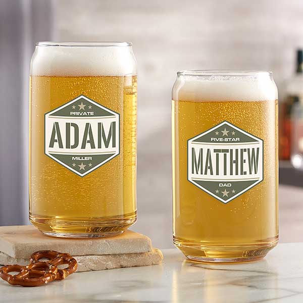 Five-Star Dad Personalized Beer Glasses - 26683