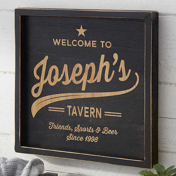 Brewing Co. Personalized Distressed Black Wood Frame Wall Art - 26770