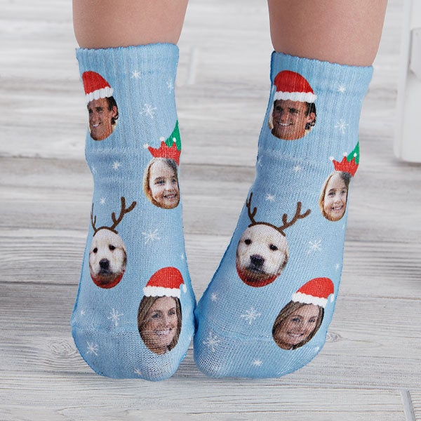 Personalized Christmas Character Photo Socks for Toddlers - 26905