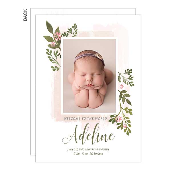 floral birth announcement