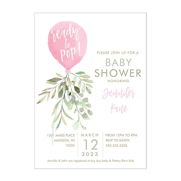 Ready to Pop Personalized Baby Girl Shower Invitations - 26945