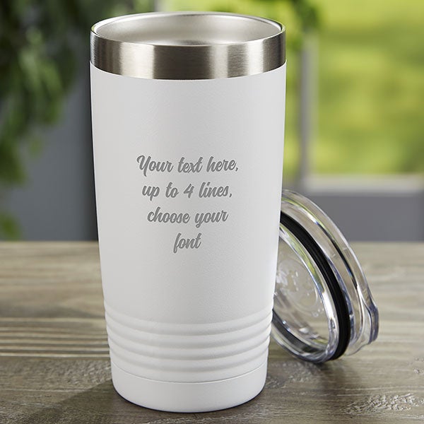 Stainless　20　oz.　Write　Tumbler-　Own　Your　Steel　Personalized　White