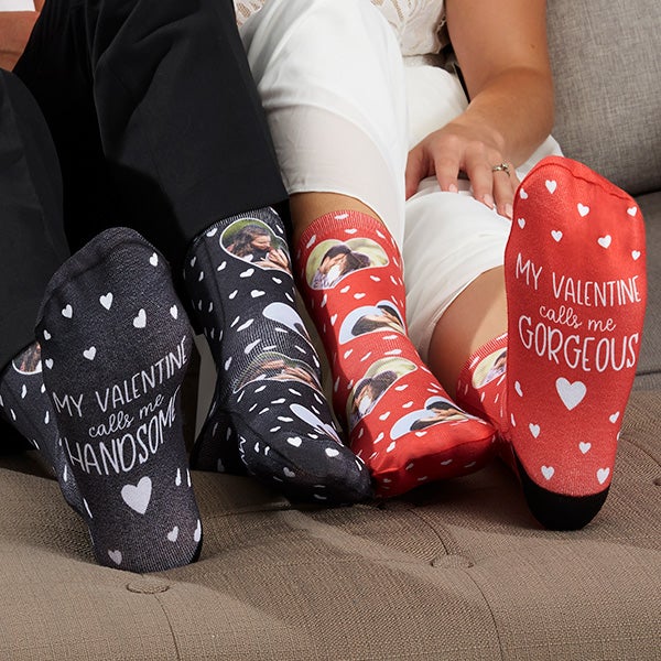 My Valentine Personalized Woman's Photo Socks